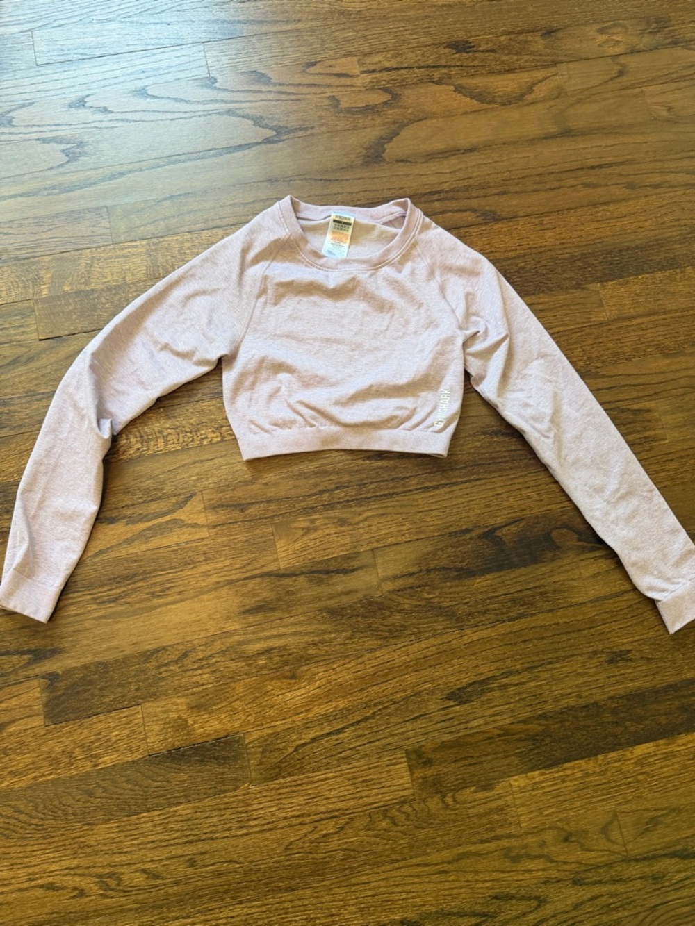 Gymshark Lavender Cropped Long Sleeved Shirt, Size Small